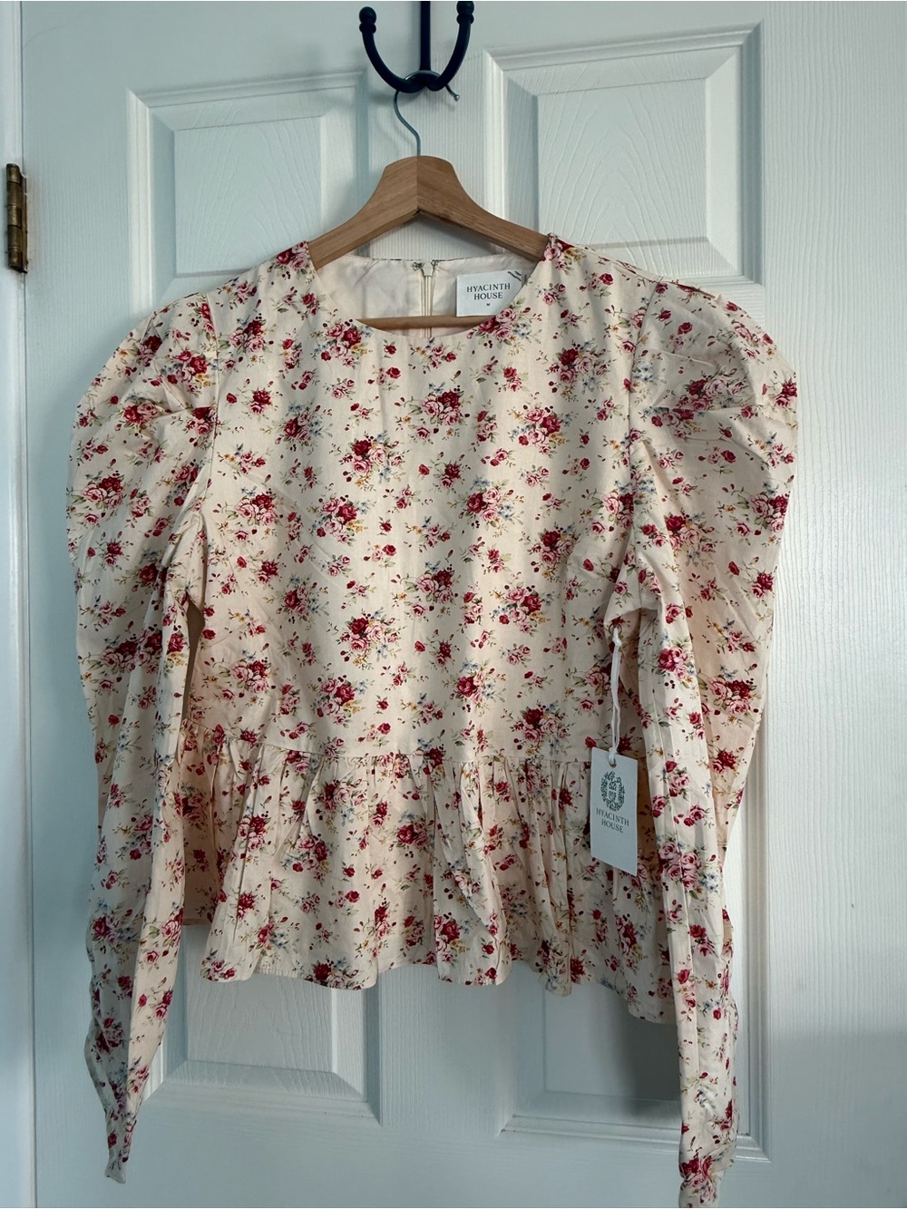 Tuckernuck Hyacinth House Floral Ava Peplum Blouse Top NWT Medium M - Picture 3 of 6